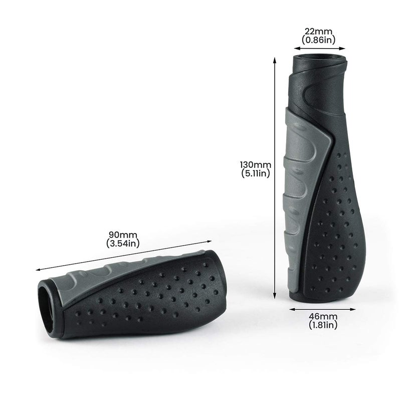 PRUNUS Bike Handlebar Grips, Rubber Ergonomic Antislip Bicycle Handlebar Grips, for MTB Mountain BMX (90MM+130MM) - Image 2